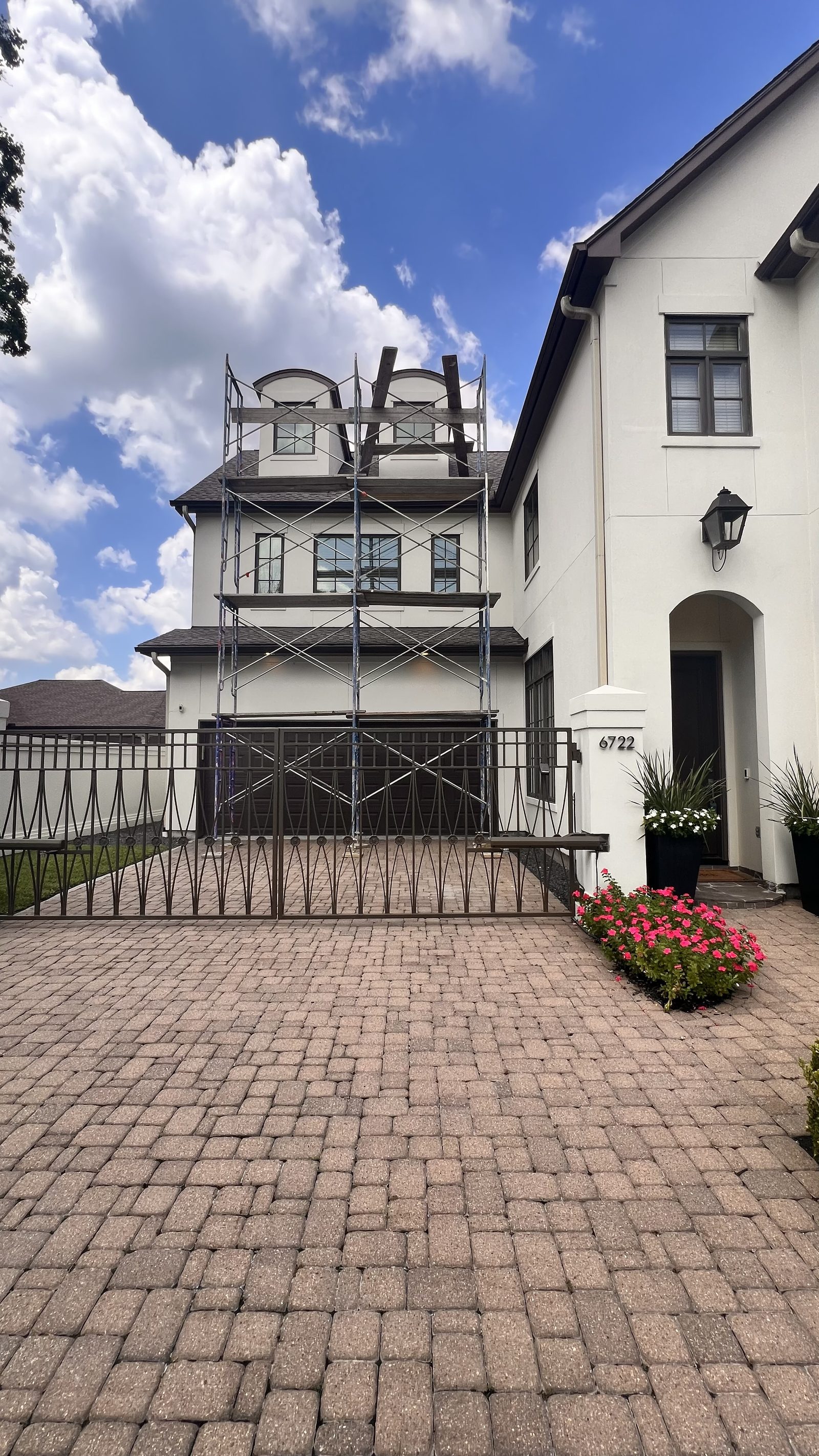 Elegant repainted home entrance and driveway