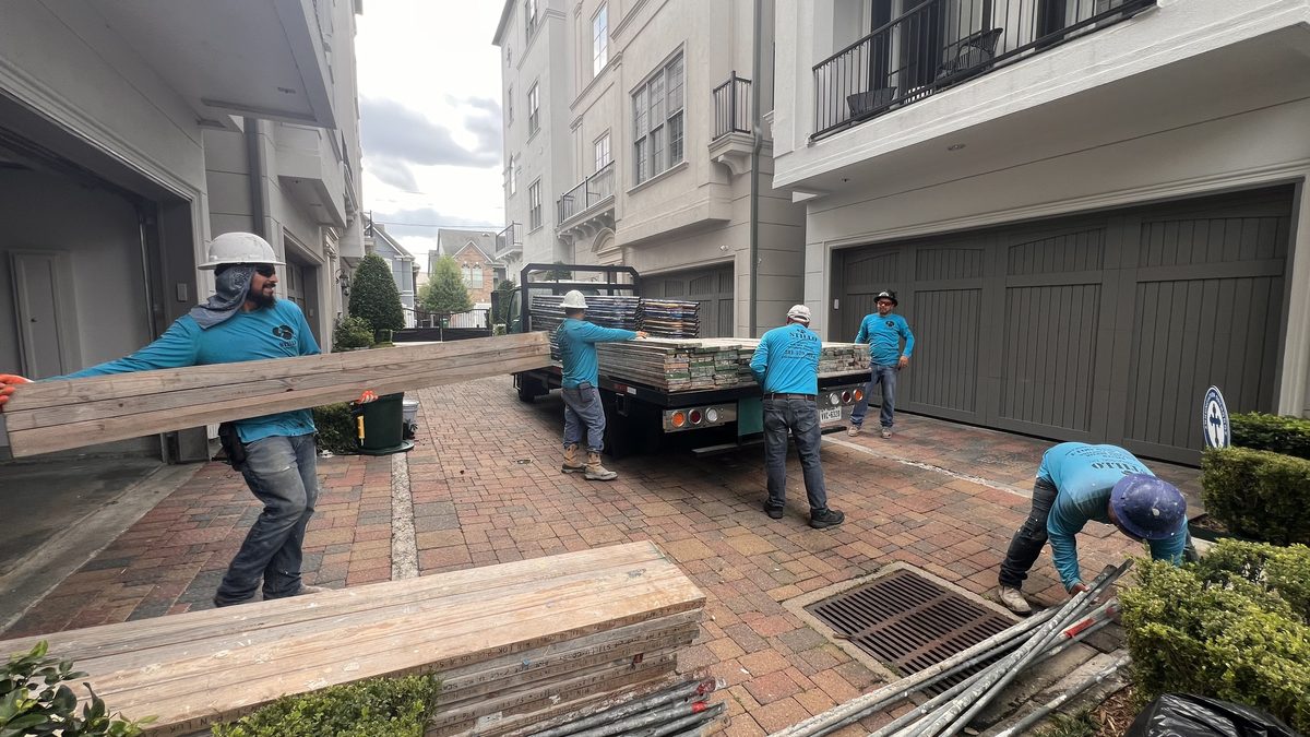 Site setup and materials staging